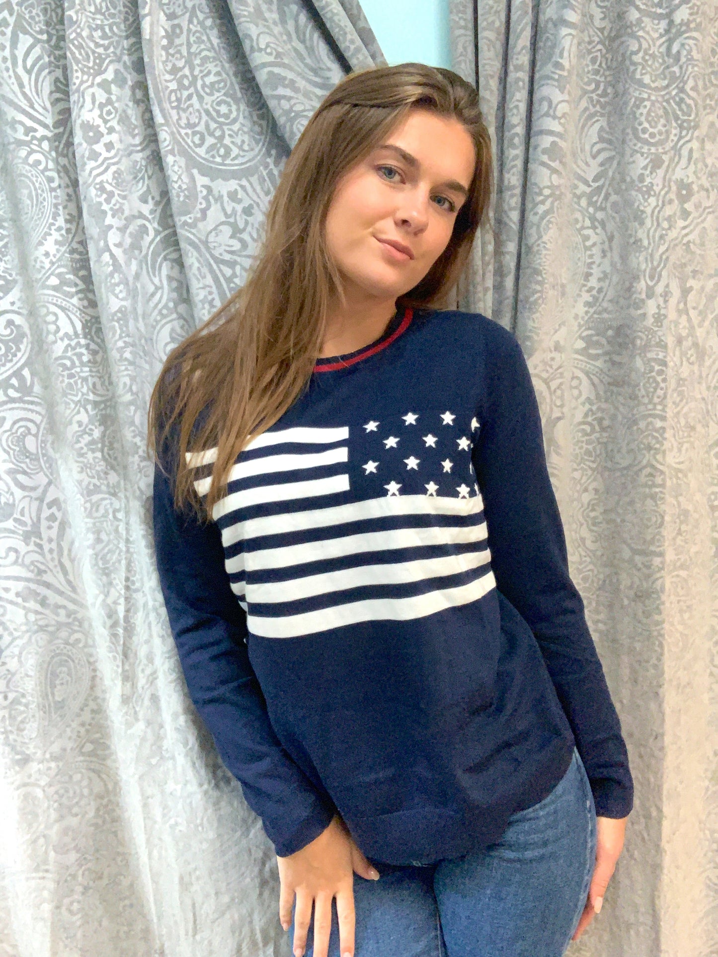 Navy Flag Sweater