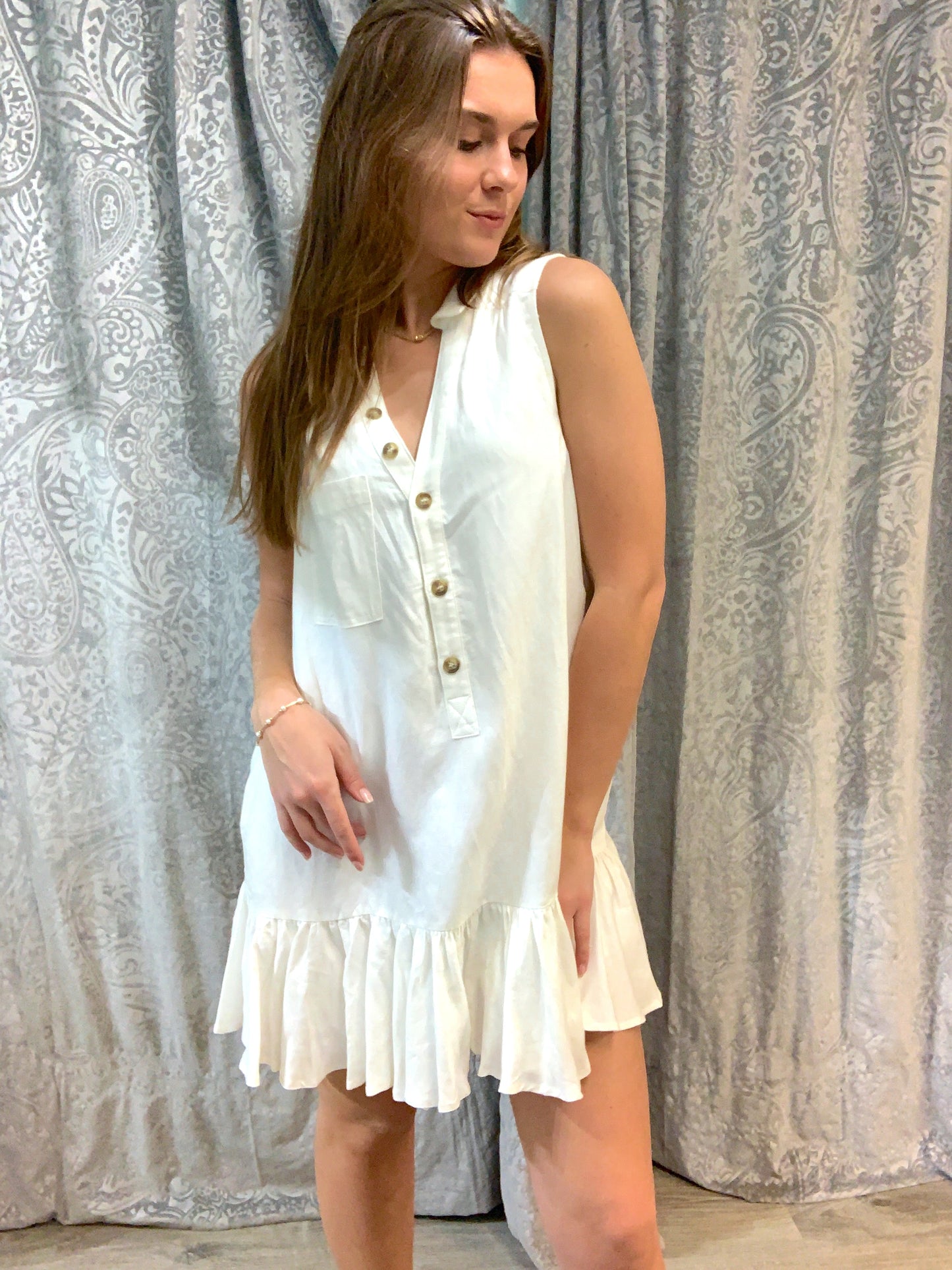 Ivory Linen Dress