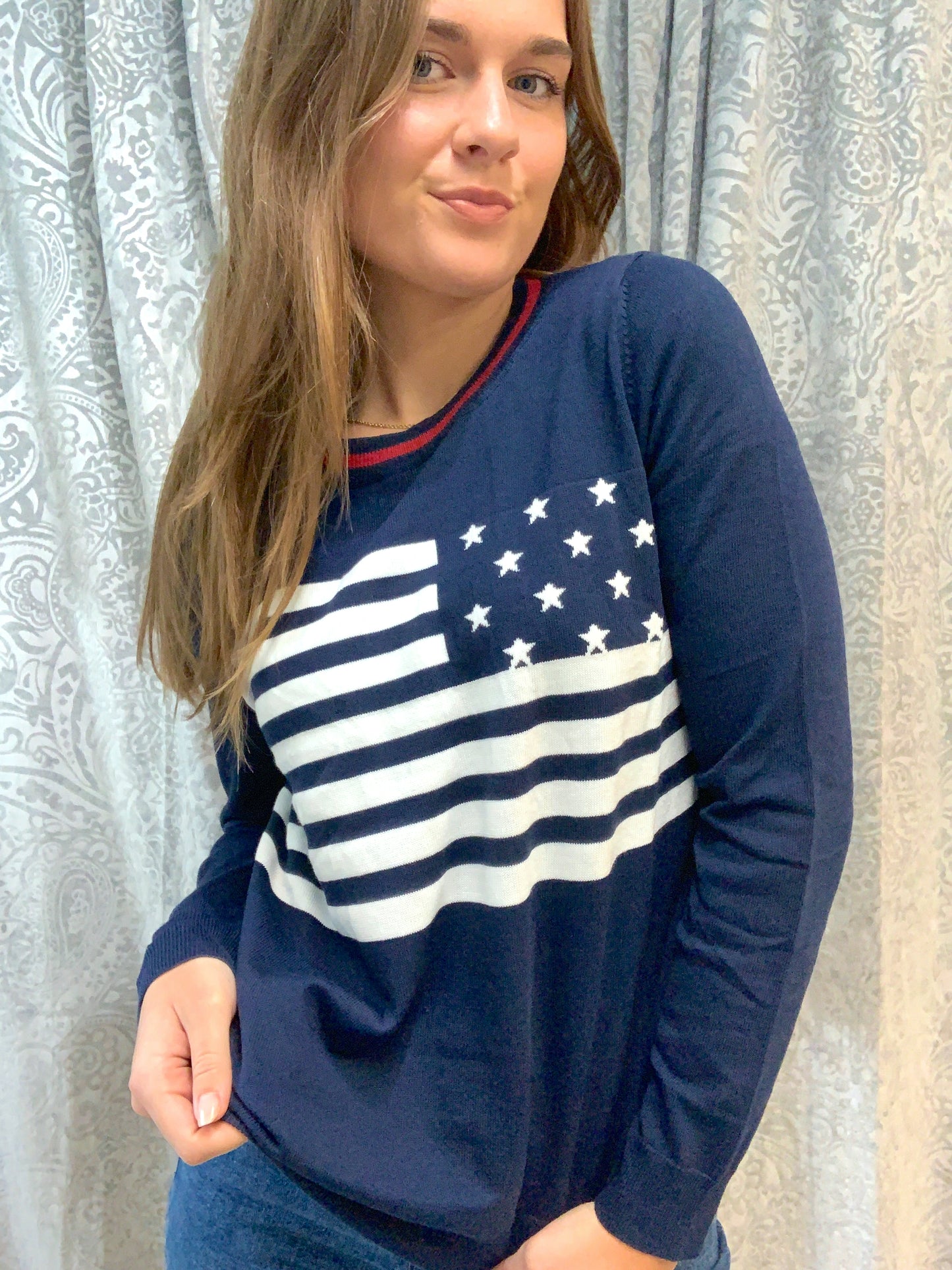 Navy Flag Sweater