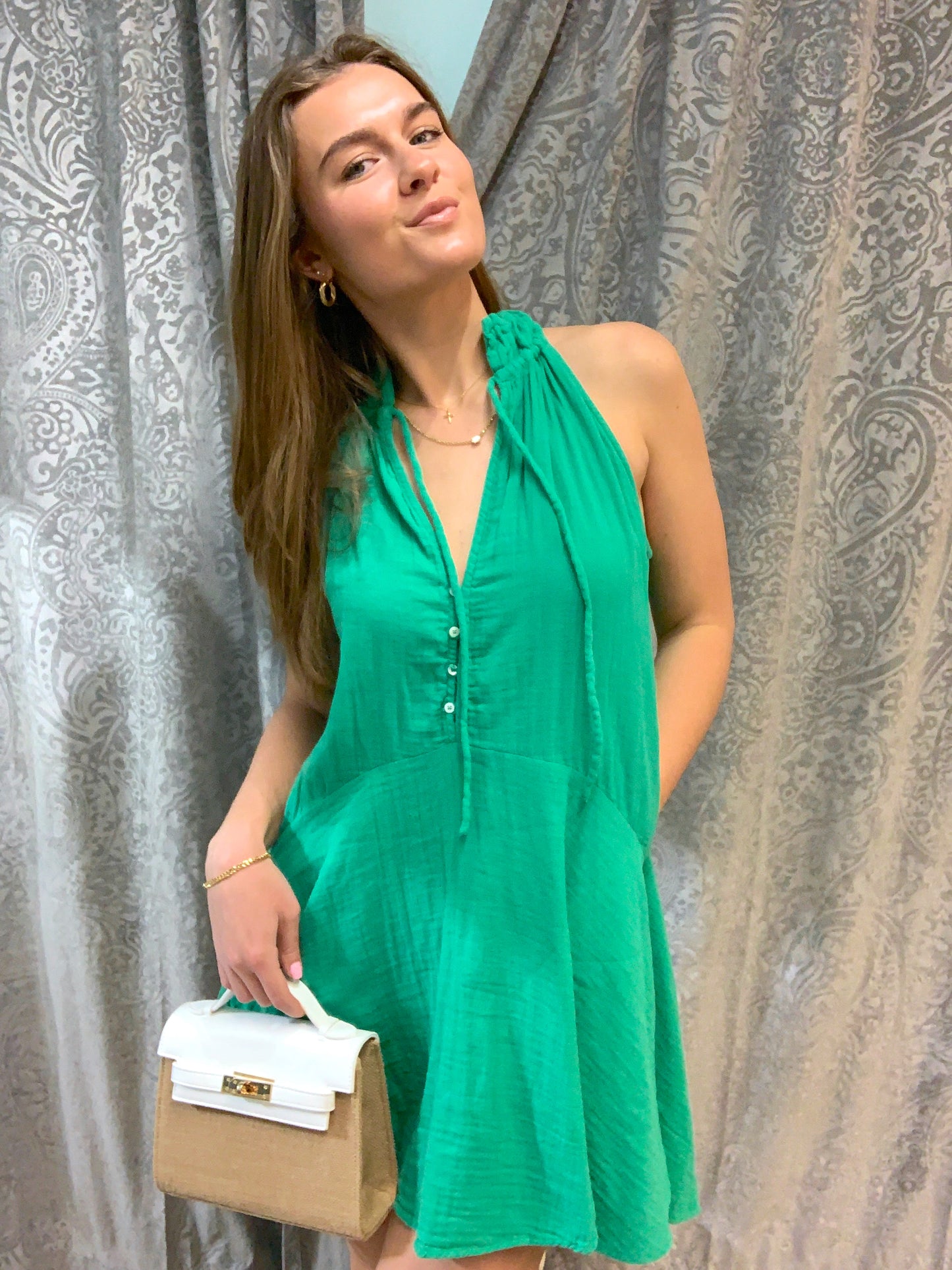 Green Halter Dress