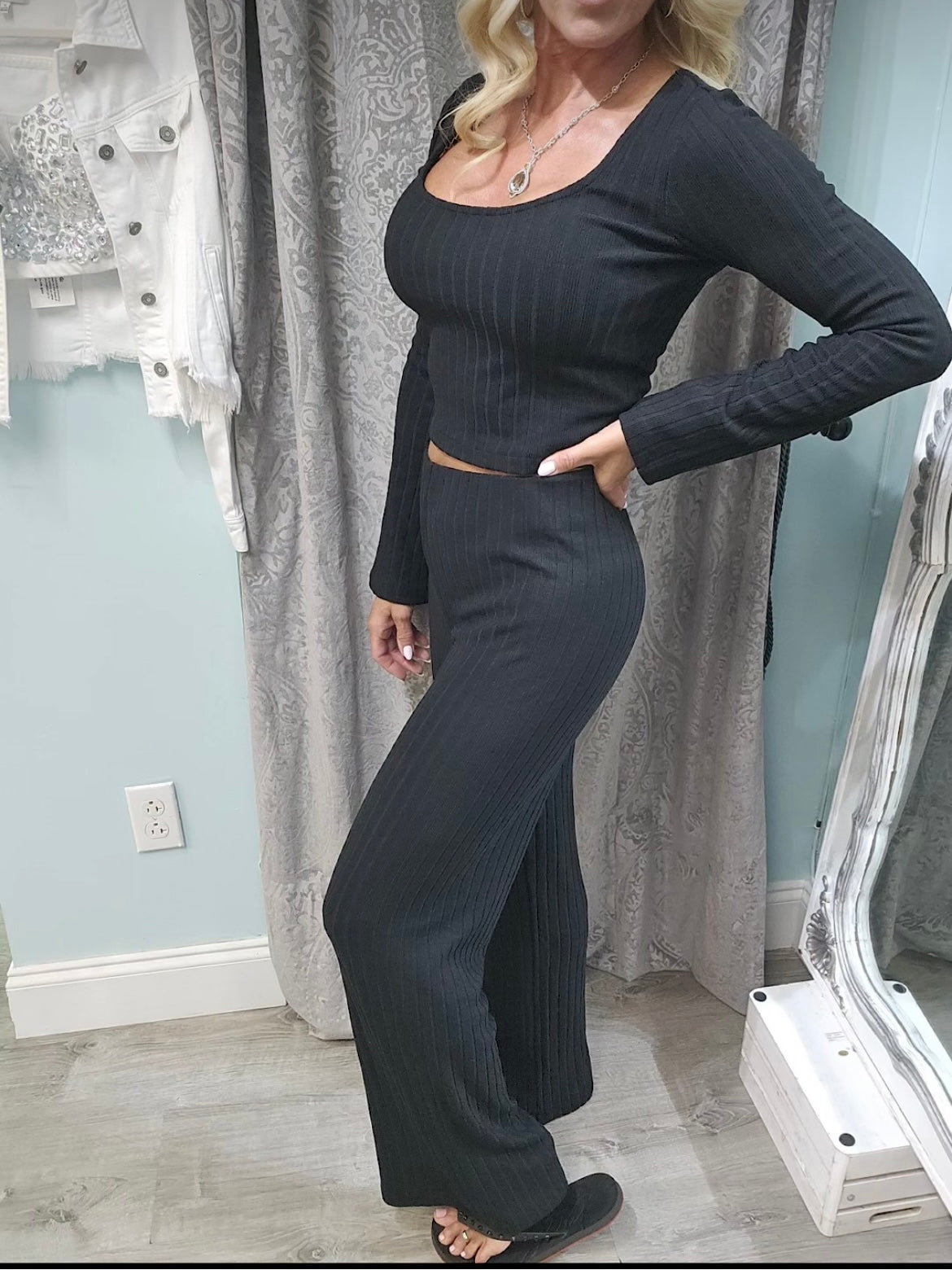 Black Monte Rib Pant