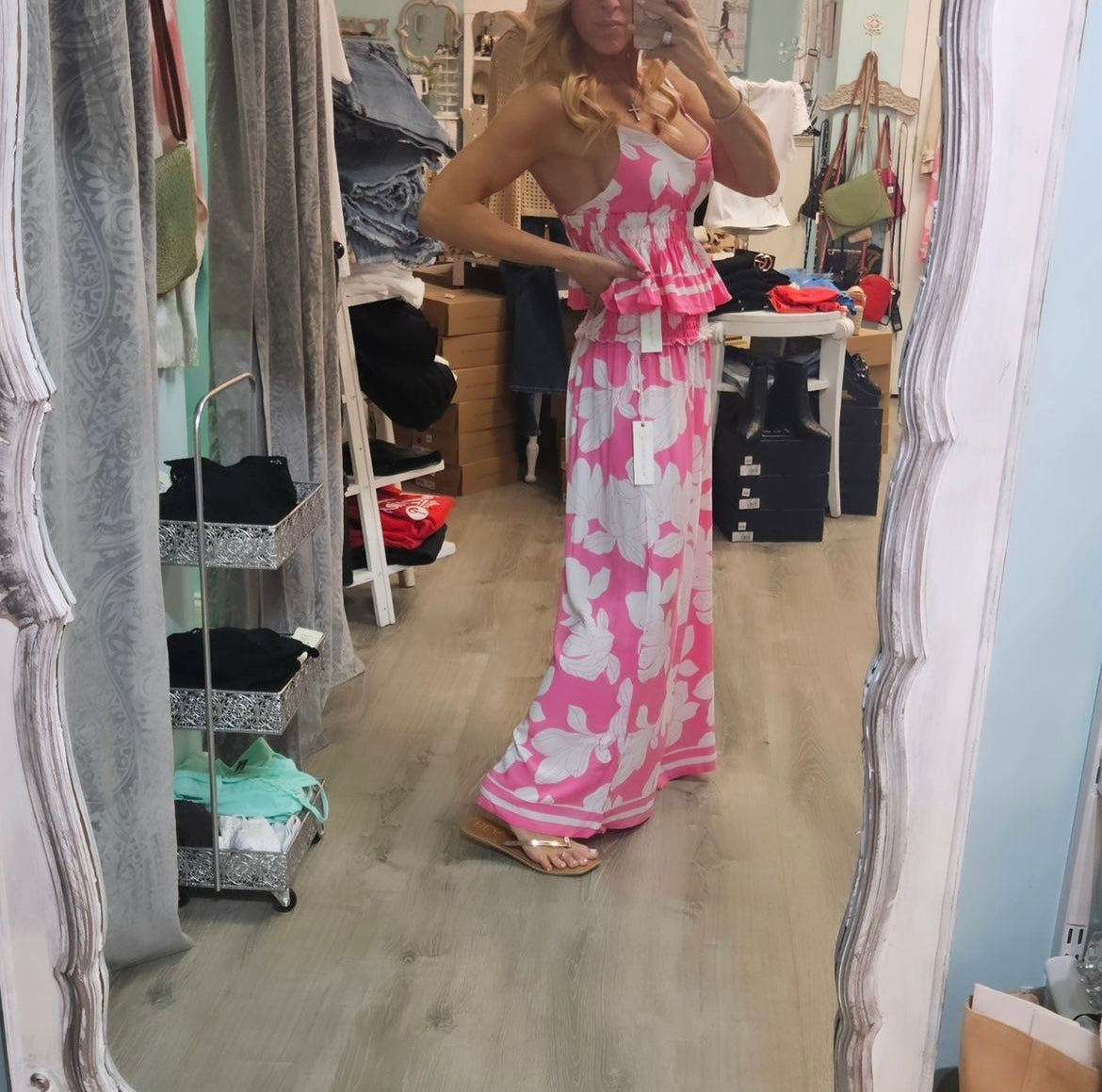 Pink Botanical Top