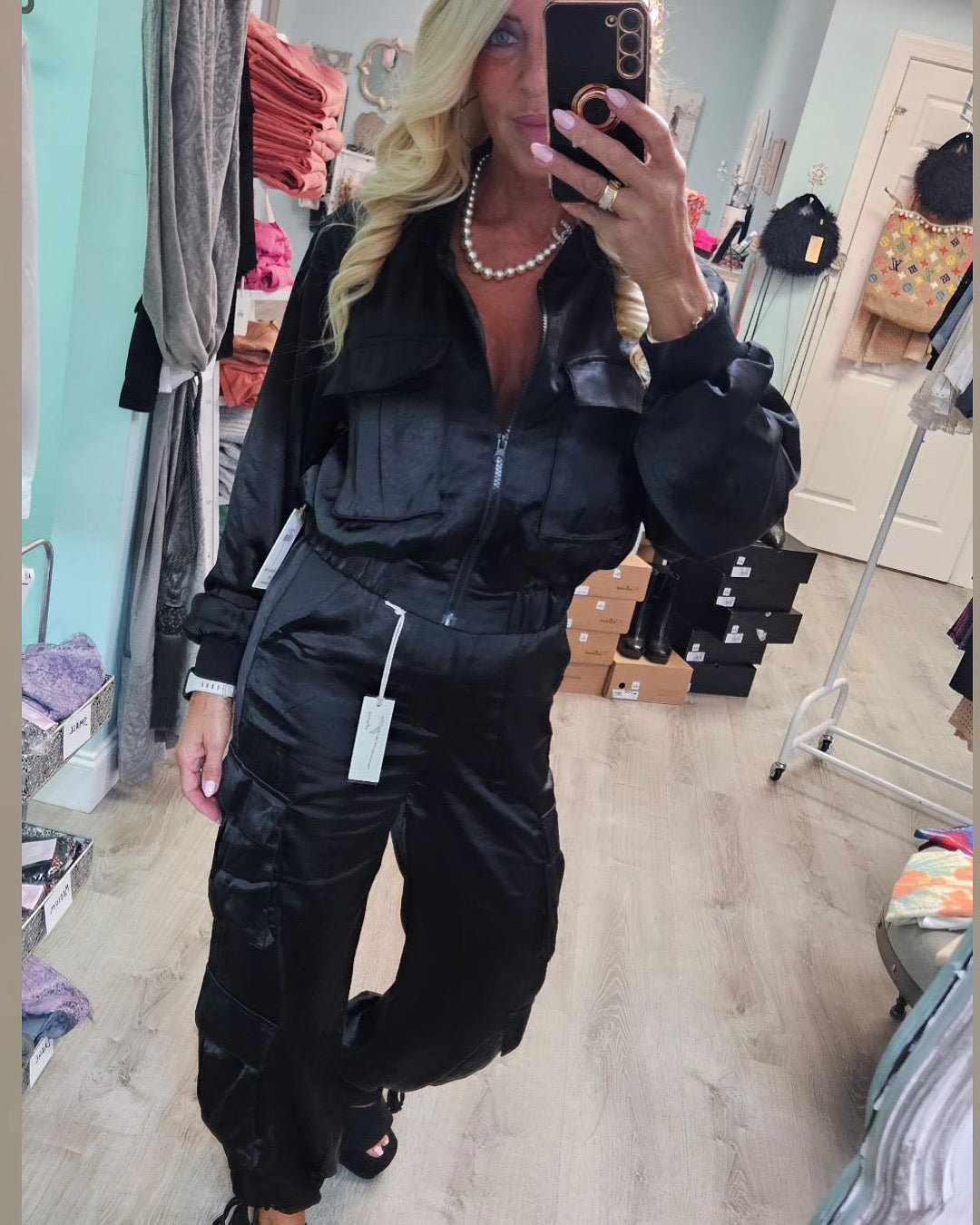 Black Satin Cargo