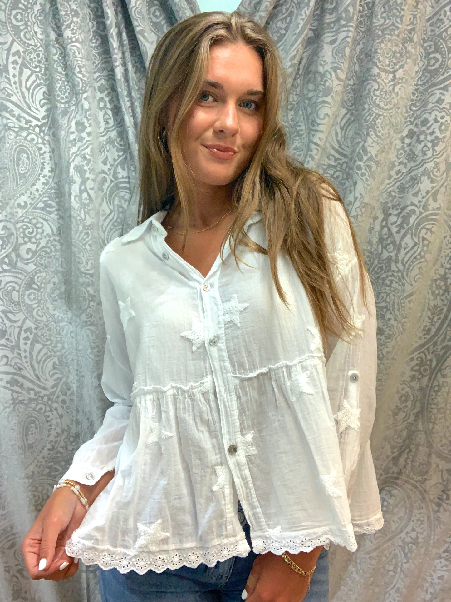 Embroidered Stars Babydoll