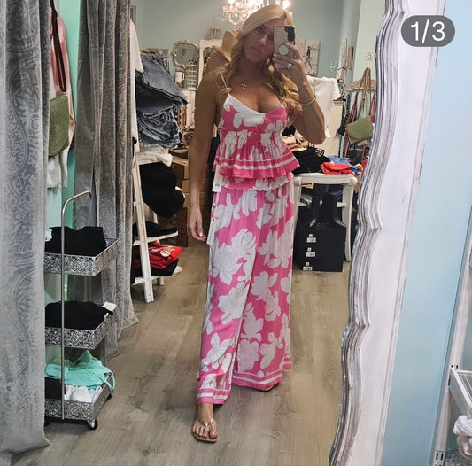 Pink Botanical Top