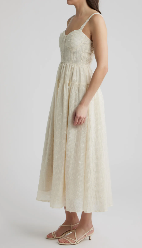 Cream Dress With Flower Details