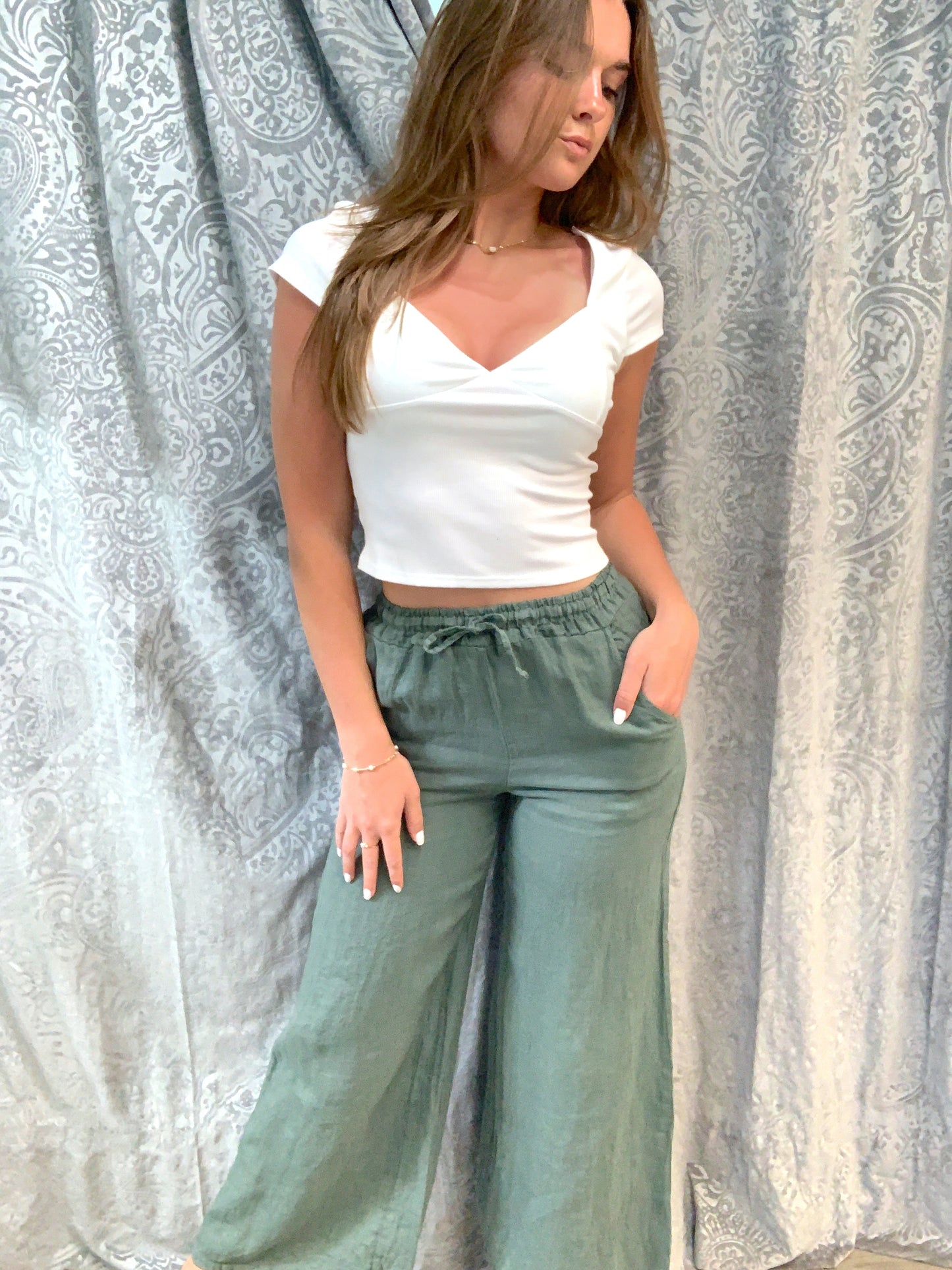 Linen Wide Leg Pant